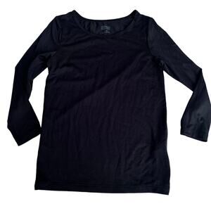 Girls Heattech Black Long Sleeve Top Size 7-8 base layer